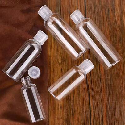 5pcs Portable Travel Bottle, Silicone Leak Proof Travel Bottle Set, Portable Refillable Squeeze Bottle, Suitable For Shampoo, Lotion, Toiletries, Etc., Travel Bottle Set, With Portable Storage Bag, Travel Toiletries Storage Box Set