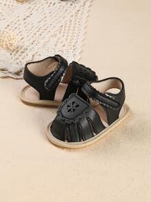 2026 Summer New Closed Toe Soft Bottom Sandals For Infant Girls, Minimalist & Fashionable - Black - View 5