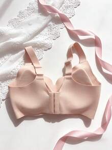 Women's Sexy Pink Bra, Skin-Friendly Gather Underwear, Casual Versatile Mature Charm Elastic Lingerie, Sexy Casual Comfortable Backless Uplift Non-Sagging - Pink - View 8