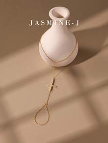 1pc S925 Sterling Silver Full Diamond Cross Chain Bracelet,Cross Hand-Held Chain,Cross Jewelry,Gold Bracelet,Simple Design, Suitable For Everyday Wear - Multicolor - View 2