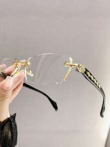 1pc Women's Fashion Frameless Personalized Fashion Glasses - Multicolor - View 3
