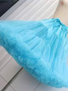 Bán sỉ váy tutu voan cho người lớn, thích hợp cho cô dâu, cosplay, múa ba lê, mùa hè. - trời xanh - Xem 3