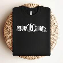 Camiseta de mujer con estampado del logo de Three 6 Mafia, hip hop, color negro, tallas unisex S-5XL - Negro - Ver 3
