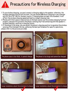 3-In-1 Wireless Charger, Atmosphere Lamp & Bluetooth Speaker, Multi-Functional With Various LED RGB Ambient Lighting, Support Card/USB, Radio - Black - View 5