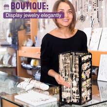 360° Rotating Jewelry Organizer Stand With 5 LayersAcrylic Earring Holder Organizer Stand 228 Holes And 232 Grooves For Studs Dangly Earrings Chains Bracelets Necklace - 5TierBlack - 查看 6