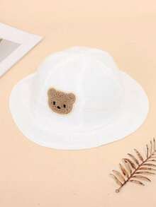 1顶可爱小熊刺绣防晒儿童渔夫帽，男女童通用 - 1PC - 查看 14