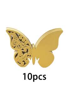 50张3D蝴蝶造型桌卡，酒杯造型桌卡，镂空蝴蝶婚礼座位卡，完美适用于婚礼、毕业典礼、生日、周年纪念日——也可作为墙贴增添氛围，圣诞装饰 - 彩色 - 查看 14