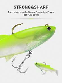 KINGDOM 1件裝 Crazy Trout 釣魚路亞 慢沉軟餌 VMC雙鉤 T尾設計 完美游動動作 120mm 38g 鉛頭設計 內置3D列印聲條 可發聲 長距離拋投 適用於鱸魚與河鱸 - 彩色 - 查看 7