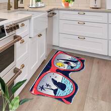 浴室海洋动物图案地垫，可爱鲨鱼图案卧室地毯，吸水性超细纤维，超级柔软，趣味防滑浴室地毯，夏季 - 可愛鯊魚圖 - 查看 7