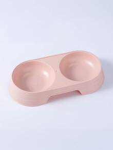 1pc Pack Plastic Pet Bowls For Dogs, Cats, Small Dogs And Kittens – Non-Slip Double Bowl Design, Durable And Splash-Proof Food And Water Containers - 1L - View 6