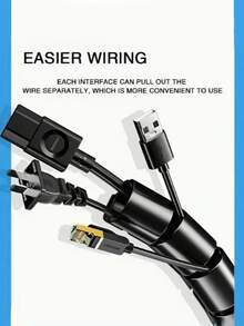 1 Roll 1M New Computer Cable Protection Tube. Network Cable Protective Sleeve, Anti- Cable Management Tube, Cable And Wire Organizer For Computer And Automotive - A - View 1