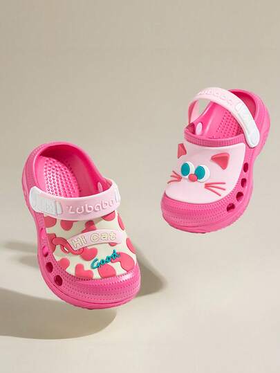 Kids Breathable Cartoon Soft Bottom Anti-Slip Sandals, Girls Closed Toe Beach Slippers For Toddlers & Little Children