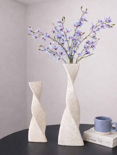 一套扭曲树脂花瓶，做旧侘寂风格装饰花瓶，适用于客厅、玄关、桌面