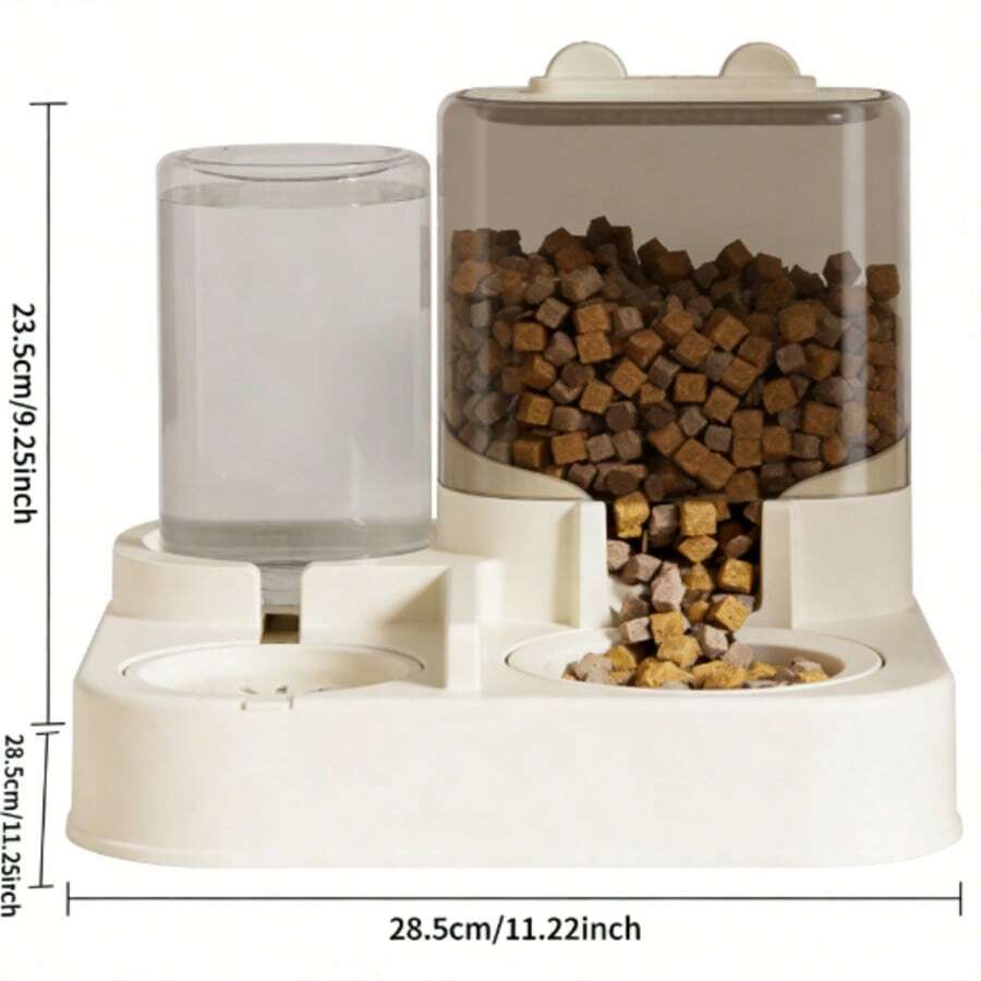 29x27.5x22.5cm 2-In-1 Automatic Pet Food And Water Dispenser, 2300ML Food Container & 1000ML Water Bottle Gravity Feeder For Cats & Small Dogs, Anti-Spill & Easy Clean Design Ideal For Home Living Rooms & Pet Areas - 0.6 - 查看 1
