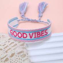1件時尚手工編織可調尺寸復古流蘇波希米亞風手鍊，適合女性派對、旅行與日常配戴 - 彩色 - 查看 3