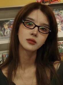 1 Cặp kính gọng hẹp màu đen cổ điển phong cách Y2K Millennium - màu đen - Xem 6