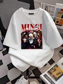 T-shirt femme imprimé Édition limitée Mingi Kpop T-shirt vintage rétro années 90 Bootleg Merch, manches longues ou courtes - Blanc - Voir 2