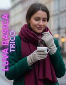 Basic Elegant Knitted Gloves For Cold Winter - Adult (Various Colors) - Light Beige - View 5