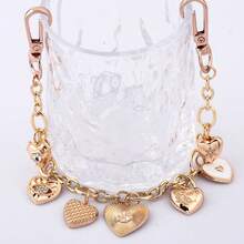 1 pièce Porte-clés de luxe en forme de cœur, style punk doux, pendentif de sac incrusté de pendentif d'amour. Accessoires de bijoux, cadeau magnifique pour les amis - Multicolore - Voir 10