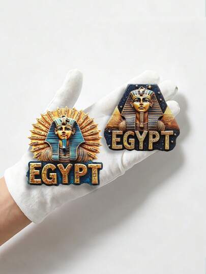 1pc 3D Tutankhamun Fridge Magnet, 3D Landscape Travel Souvenir Magnet, 3D Painted Travel Souvenir Magnet, Creative Unique High-End Home Decor Magnet, 3D Embossed Resin Crafted Fridge Magnet, Creative Kitchen Decor, Famous Scenery Magnet, Travel Lover Home Decor Gift