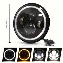 7-Inch LED Headlight With White Halo Angel Eyes, LED Headlight With High/Low Beam And Turn Signal Light, Suitable For City 4x4 Suzuki Samurai Off-Road Vehicles - A - View 11