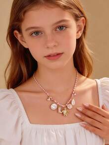 1pc Bohemian Beach Ocean Style Handmade Woven Pendant Necklace, Suitable For Girls Daily And Vacation - Multicolor - View 1