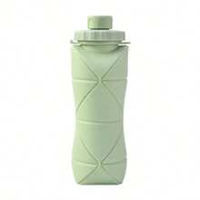 Outdoor Portable Water Cup Artifact! 600ml Foldable Silicone Cup, Easily Put In Your Pocket Foldable Water Cup Silicone Portable 600ml Outdoor Travel Sports Compressed Water Bottle Creative Casual Cup - Green - View 8