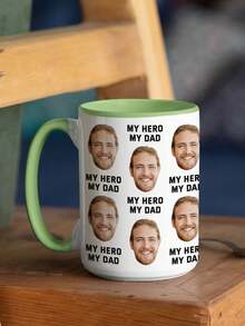 1pc 11oz Customized Mug For Dad With Photos Of Babies And Children. You Can Customize Both Photos And Texts. It's A Personalized Water Cup With Children's Photos. It's A Father's Day Gift From The Wife To The Husband. And It Can Also Serve As A Gift For Grandpa With Funny Face Photos Printed On It. - Style 3 - View 5