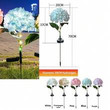 1/2 Set Solar Powered Hydrangea String Lights, Solar Powered Outdoor Decorative Lights, Suitable For Holiday Decoration, Wedding, Valentine's Day, Thanksgiving, Birthday, Gift, Garden, Patio, Landscape, Path, Lawn And Other Scenarios - Solar Energy - View 10