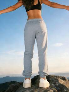 Versatile Casual Sports Pants, Comfortable & Flattering, Suitable For Outdoor, Running, Autumn/Spring - Grey - View 5