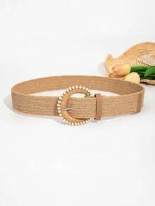 1pc Women's Bohemian Style Belt, Summer Beach - Camel - View 2