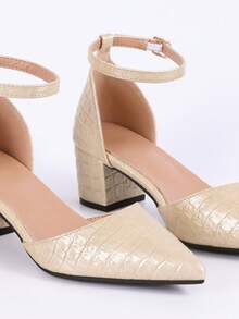 Giày sandal đế dày cho nữ, kiểu dáng gợi cảm, mũi nhọn, thoải mái, hàng mới về cho mùa xuân/hè. - Màu be - Xem 7