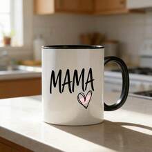 INGIFTA MAMA Mug, 1 Piece, 11 Oz, Double-Sided Printed Ceramic Mug. MAMA Gift. MAMA Coffee Cup. MAMA Gift. Mother's Mug. Grandma Gift. Mother's Day Gift. Mama Gift Idea. - 黑色-11oz - 查看 2