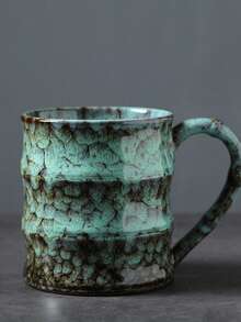 1pc 500ml Creative Crackle Glaze Large Capacity Hanging Ear Coffee Mug, High Temperature Ceramic Mug, Ceramic Cup, Hanging Ear Coffee Mug, Beer Mug, Breakfast Milk Cup, Large Capacity Crackle Glaze Water Cup, Ceramic Mug, Creative Coffee Cup, Ceramic Cup, Crackle Glaze Cup - Multicolor - View 7