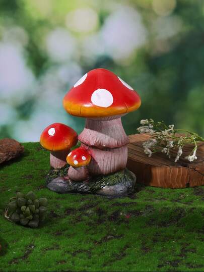 1件装花园秘密蘑菇景观装饰，蘑菇家族花园装饰，园艺装饰，户外庭院装饰