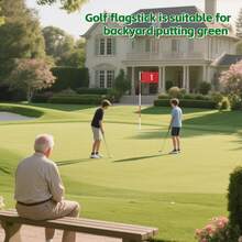 Portable Golf Putting Green Set With 6FT Flagstick & Flags - Perfect For Backyard Practice & Driving Range Fun - Black - View 5