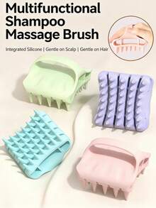 Elastic Silicone Hair Washing Brush, Hollow Massage Scalp Cleansing, Damage-Free Hair Washing Tool, Stress Relief, Multi-Function Comb - Multicolor - View 1