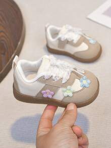 婴儿鞋 经典复古女童3D花朵软底休闲幼儿鞋 - 米色 - 查看 8