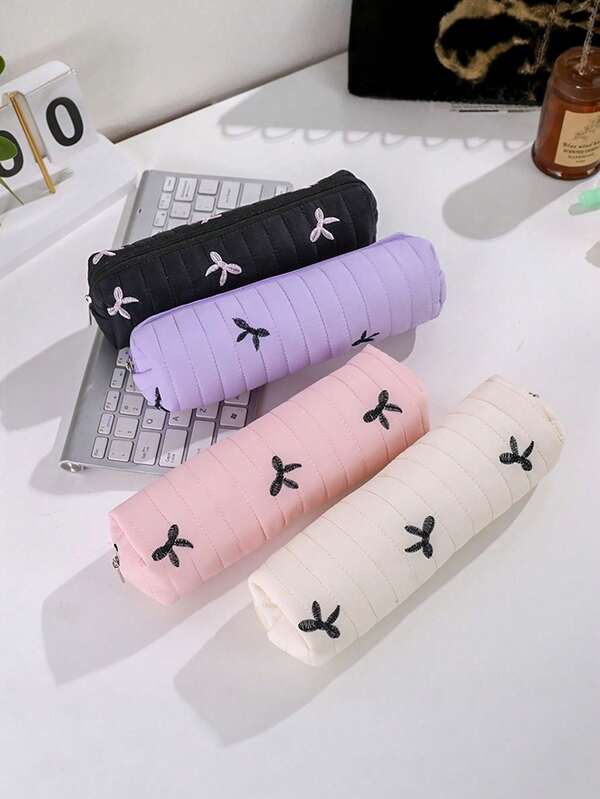 1pc Mint Green Bow Pencil Case, High-Quality Soft & Spacious Student Stationery Bag, Minimalist Fresh Style, Suitable For Women, Men, Students, Nurses, Ideal For Birthday, Holiday, Christmas Gifts, Back To School