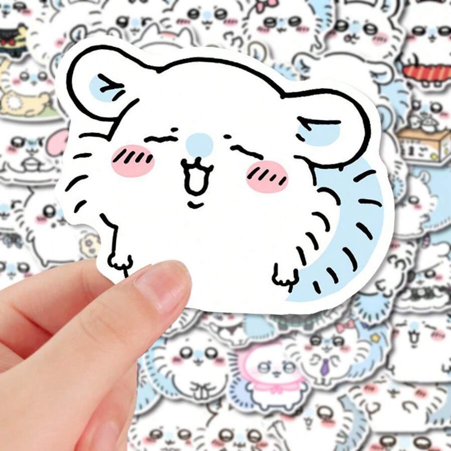 54pcs/Set Cute Flying Squirrel Cartoon Stickers, Adorable Healing Style Stickers For Desk, Phone, Computer, Waterproof, New Year, Valentine's Day, Easter Gift - Multicolor - View 1