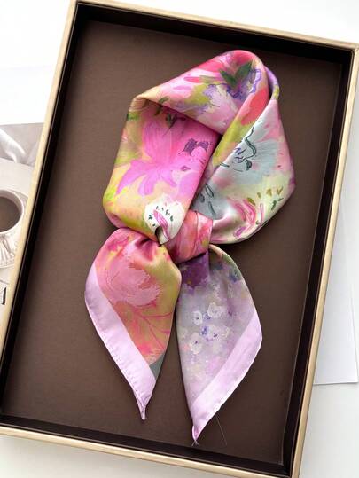 1pc Handkerchief Plain Neck Scarf For Women Small Shawls Wraps Bandana Head Scarfs Square Headband Hijab Scarves
