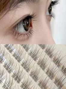 120 sợi mi giả đuôi cá, cong nhẹ, tạo vẻ tự nhiên cho sử dụng hàng ngày, nối mi không chân, không cần keo, dễ sử dụng. - Xem 5