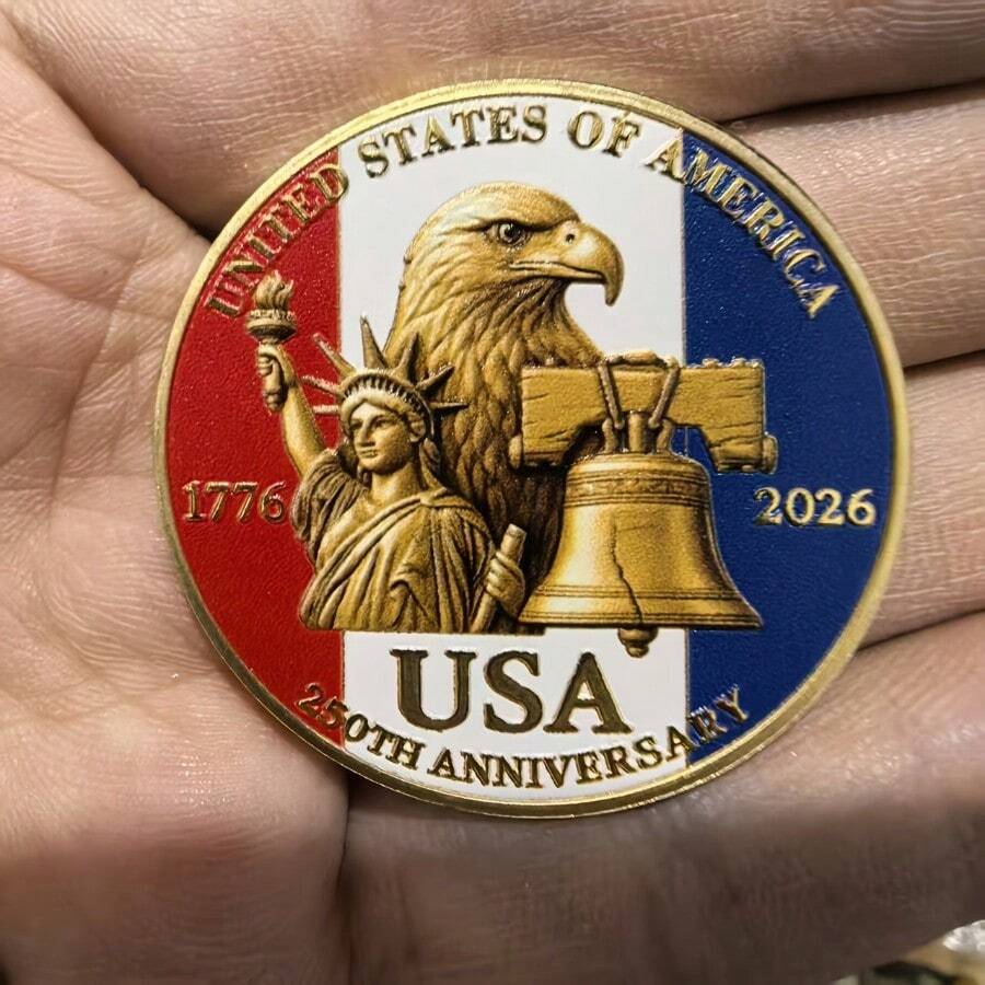 Purchase Sports And Outdoor Medals And Commemorative Coins, Eagle Challenge Coins Metal Badges, Lucky Coins Commemorative Coins Collectibles, Christmas And Halloween Gifts - 金色 - 查看 1