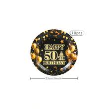 Bộ đồ dùng ăn uống dùng một lần cho tiệc sinh nhật lần thứ 50, đĩa giấy 7/9 inch, khăn ăn, thích hợp cho các buổi họp mặt gia đình, tiệc tiết lộ giới tính, lễ kỷ niệm, sinh nhật, đám cưới, tiệc tùng, dã ngoại. - Nhiều màu - Xem 14