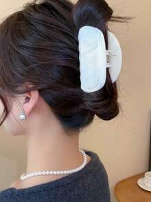 1个优雅简约扎染亚克力椭圆形发爪夹，百搭时尚日常配饰 - 彩色 - 查看 10