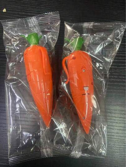 2pcs Carrot Shaped Voice Recorder Pen, Student Exclusive Writing Tool. This Is A 2-Piece Round Carrot-Shaped Pen That Can Be Used For Writing And Recording, An Educational Item. The Judy Animal Stationery Carrot Shaped Voice Recorder Pen Is Small And Cute, Press To Write, An Ideal Recording Tool For Students.