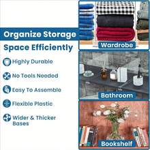 4pcs/2pcs Creative Transparent Wardrobe Divider Shelves - Sturdy Adjustable Storage Organizer Racks, Space-Saving Solution For Home, Office And Retail, Easy-Clean Plastic Material, Multifunctional Design With Shelves - Multicolor 2 - View 5