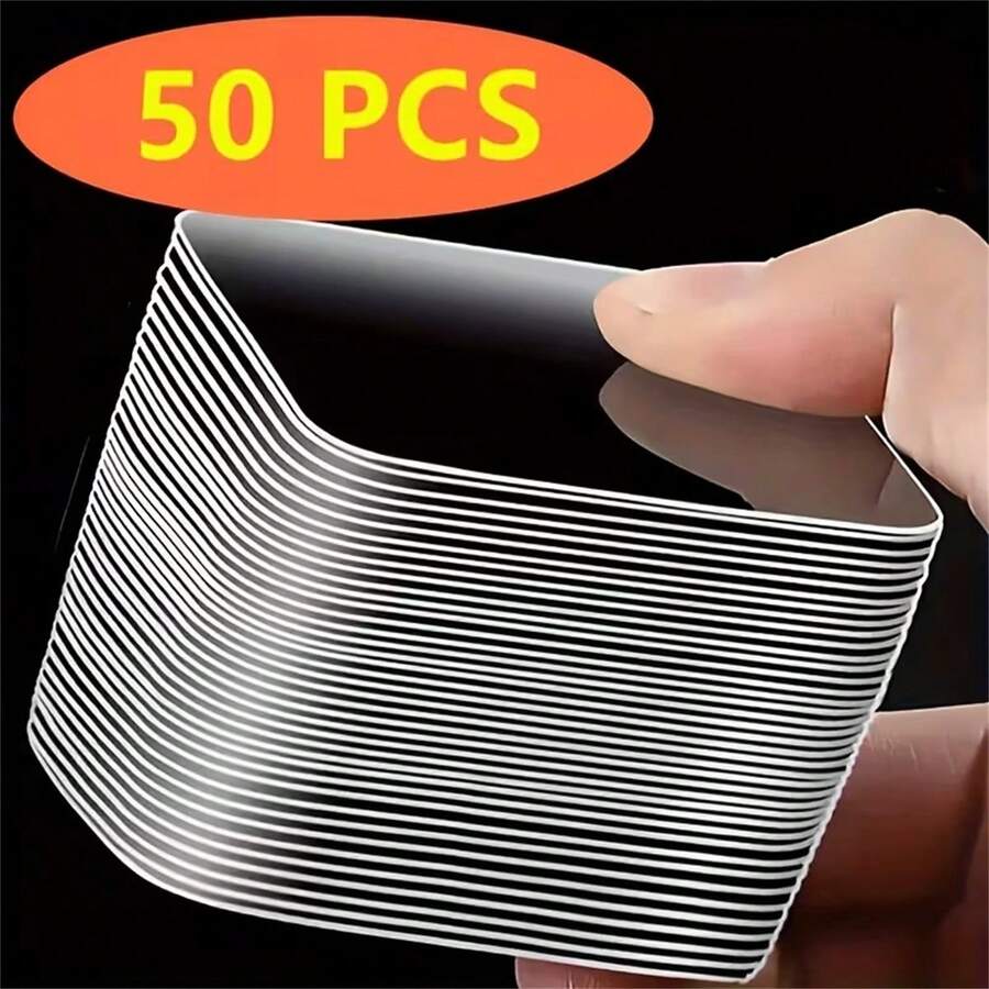 50pcs Heavy Duty Double-Sided Adhesive Tape - Strong Sticky Tape For Easily Hanging Photos, Carpets And Home Decor