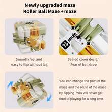 3D Maze Cube Ball Labyrinth Puzzle Brain Teaser For Adults & Kids, Educational Learning Toys Logical Thinking, Family Board Games Tabletop, Durable Puzzle Cube Easter Basket Stuffers Birthday Gift - 彩色 - 查看 7
