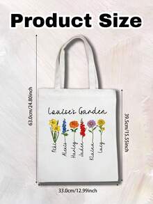 Túi tote vải canvas in hoa theo tên và tháng sinh, kiểu dáng vườn hoa, thích hợp mang theo hàng ngày khi đi mua sắm, đi làm, du lịch và đựng đồ dùng thiết yếu, quà tặng túi tote hoa cá nhân hóa cho Ngày của Mẹ, sinh nhật hoặc kỷ niệm, túi đeo vai tái sử dụng thời trang, túi tote in hoa theo tên tùy chỉnh, túi đựng đồ bằng vải canvas có thể tùy chỉnh. - Nhiều màu - Xem 2